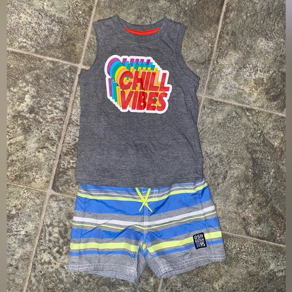 Set of 2 Osh Kosh & Koala Kids Toddler Swim Trunks w/ Crew Neck Tank Top (3T) - Picture 3 of 9
